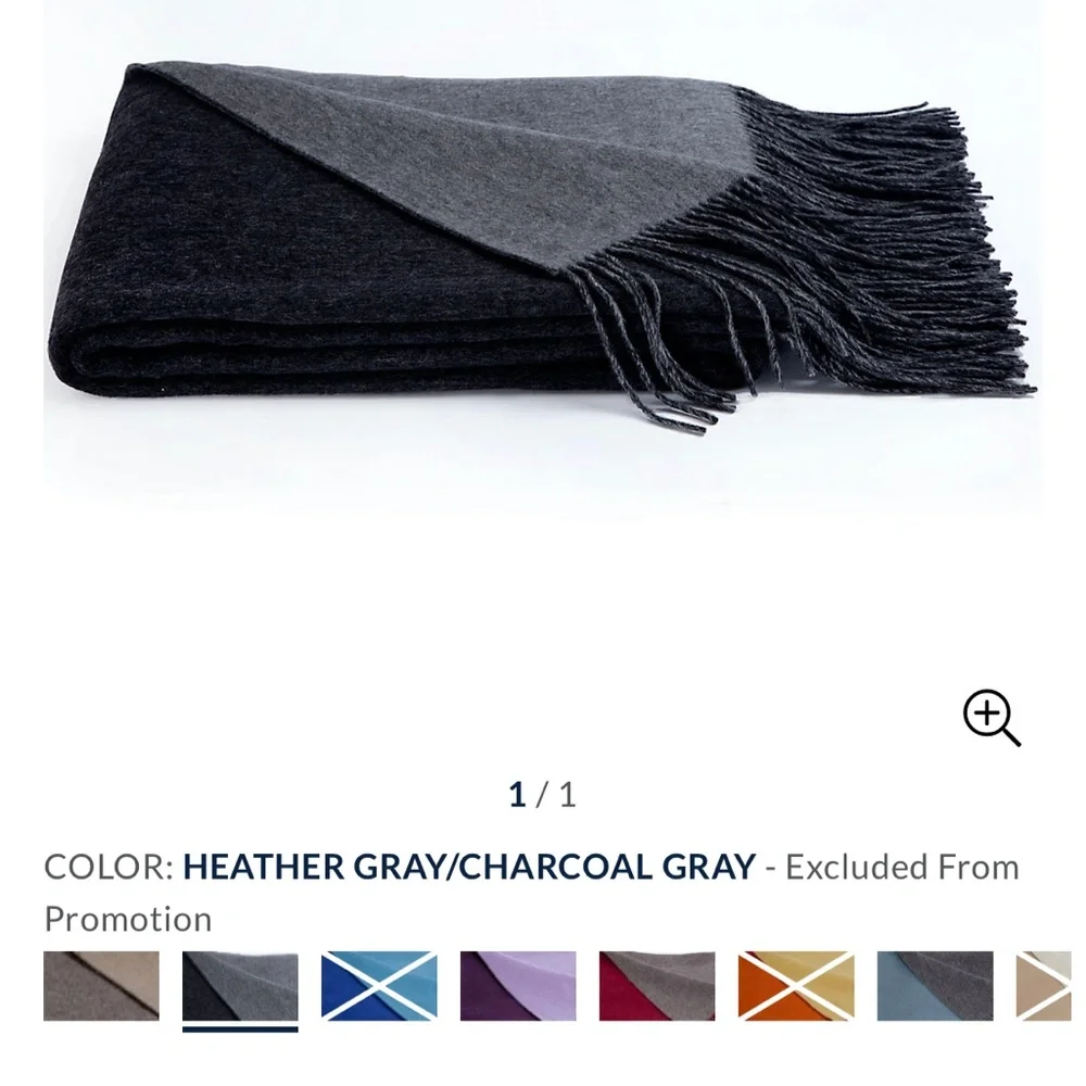 NWOT a & R Cashmere Throw Gray Reversible - Picture 8 of 8